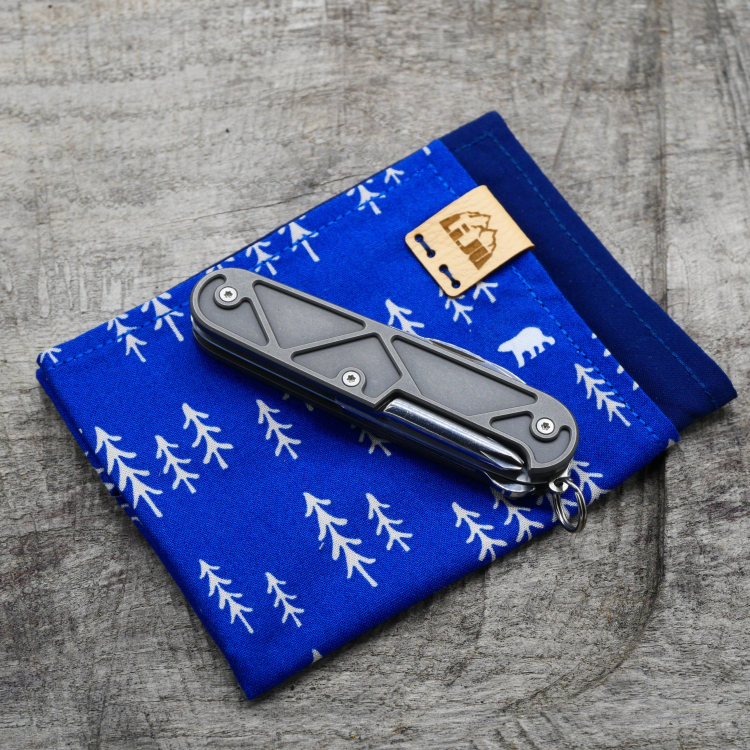 Preview: TRIANGLE -  MOD COMPACT TINKER - dark wash - fertig montiertes Taschenmesser - Titan Grade 5  (Ti 6AI 4V)  - 91mm
